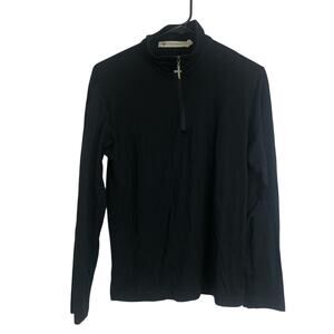 Untouched World Merino Base Layer Womens Small Black Pullover 1/4 Zip *Flaw/Logo